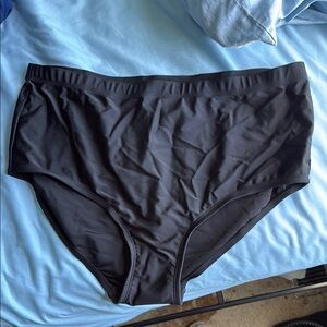 Black High-Waisted Swim Bottoms